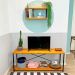 Rack de TV Industrial de Ferro e Madeira Style Square Carvalho e Preto