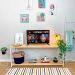 Rack de TV Industrial de Ferro e Madeira Style Square Natural e Branco