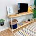 Rack de TV Industrial de Ferro e Madeira Style Square Natural e Branco