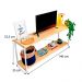 Rack de TV Industrial de Ferro e Madeira Style Square Natural e Branco