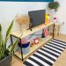Rack de TV Industrial de Ferro e Madeira Style Square Natural e Preto