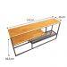 Rack de TV Style Industrial com Estante Style de Ferro e Madeira Slim 6 Prateleiras Carvalho e Preto