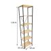 Rack de TV Style Industrial com Estante Style de Ferro e Madeira Slim 6 Prateleiras Natural e Preto