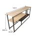 Rack de TV Style Industrial com Estante Style de Ferro e Madeira Slim 6 Prateleiras Natural e Preto