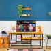 Rack de TV Style Industrial de Ferro e Madeira Carvalho e Preto