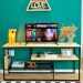 Rack de TV Style Industrial de Ferro e Madeira Natural e Preto