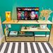 Rack de TV Style Industrial de Ferro e Madeira Natural e Preto