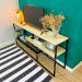 Rack de TV Style Industrial de Ferro e Madeira Natural e Preto