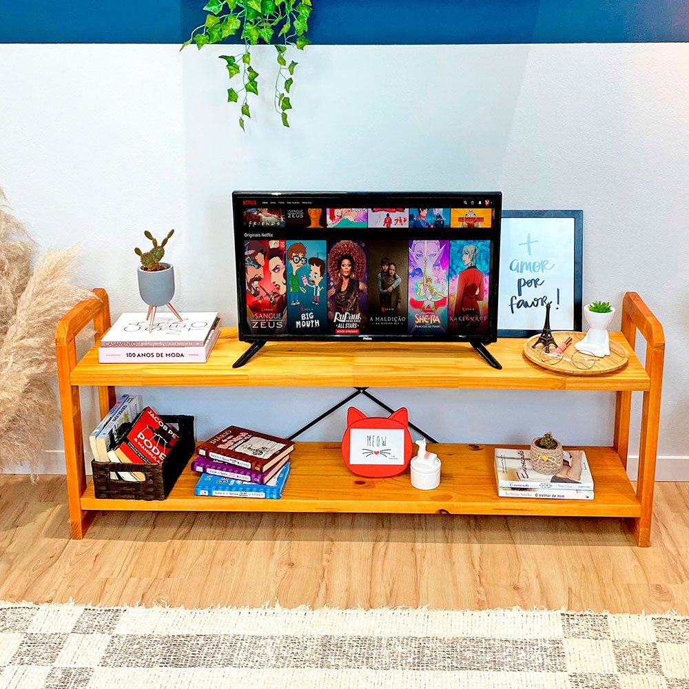 Rack de TV de Madeira Pinus Linea Carvalho