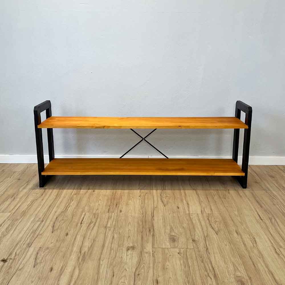 Rack de TV de Madeira Pinus Linea Carvalho e Preto