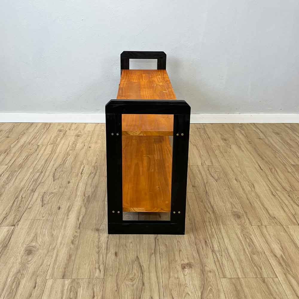 Rack de TV de Madeira Pinus Linea Carvalho e Preto