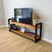 Rack de TV de Madeira Pinus Linea Carvalho e Preto