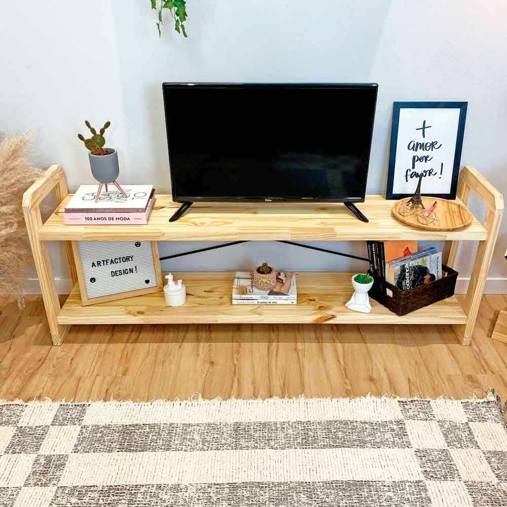 Rack de TV de Madeira Pinus Linea Natural
