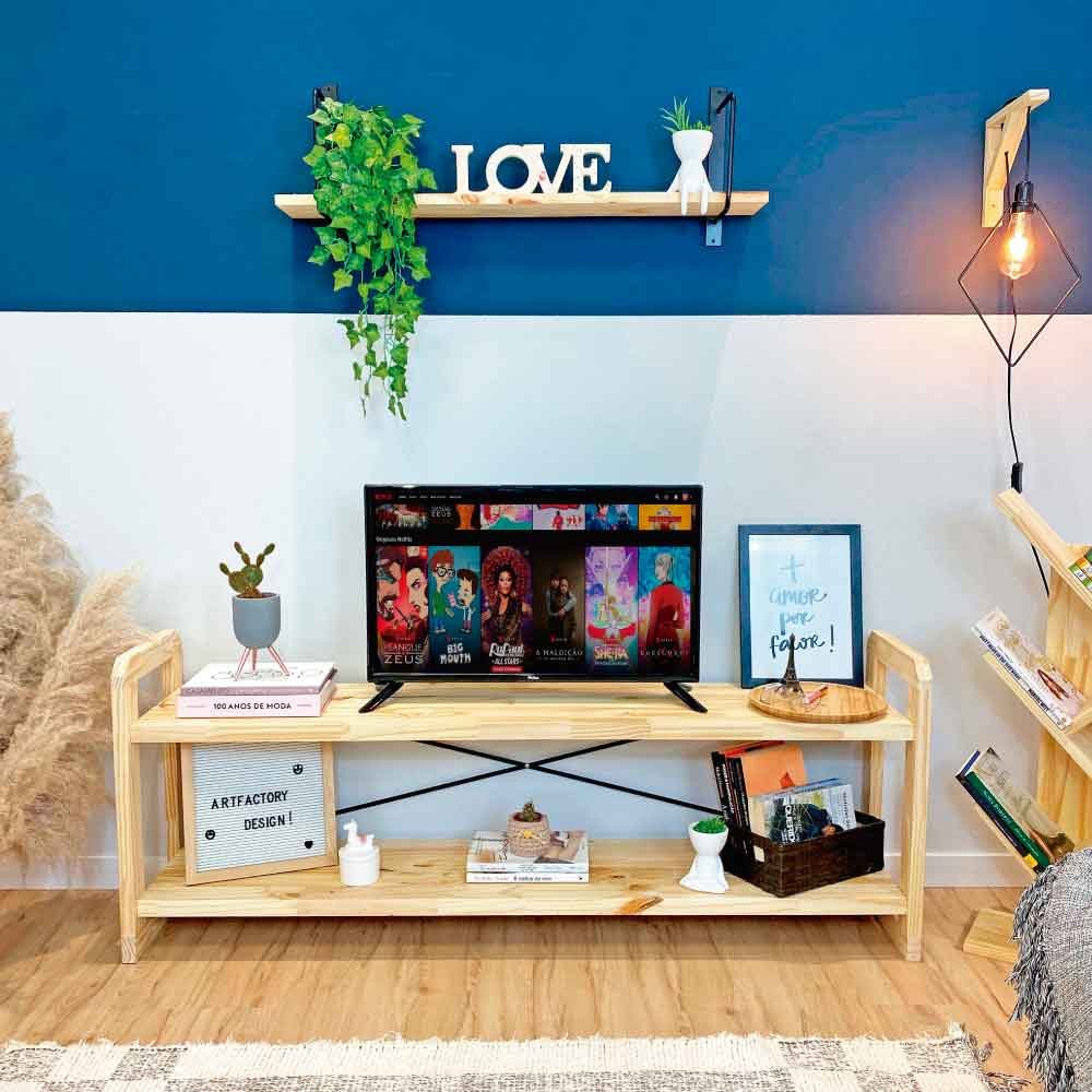 Rack de TV de Madeira Pinus Linea Natural