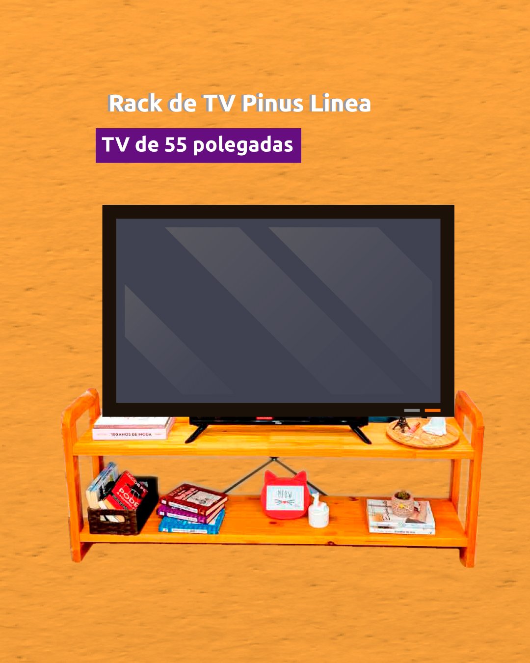 Rack de TV de Madeira Pinus Linea Natural