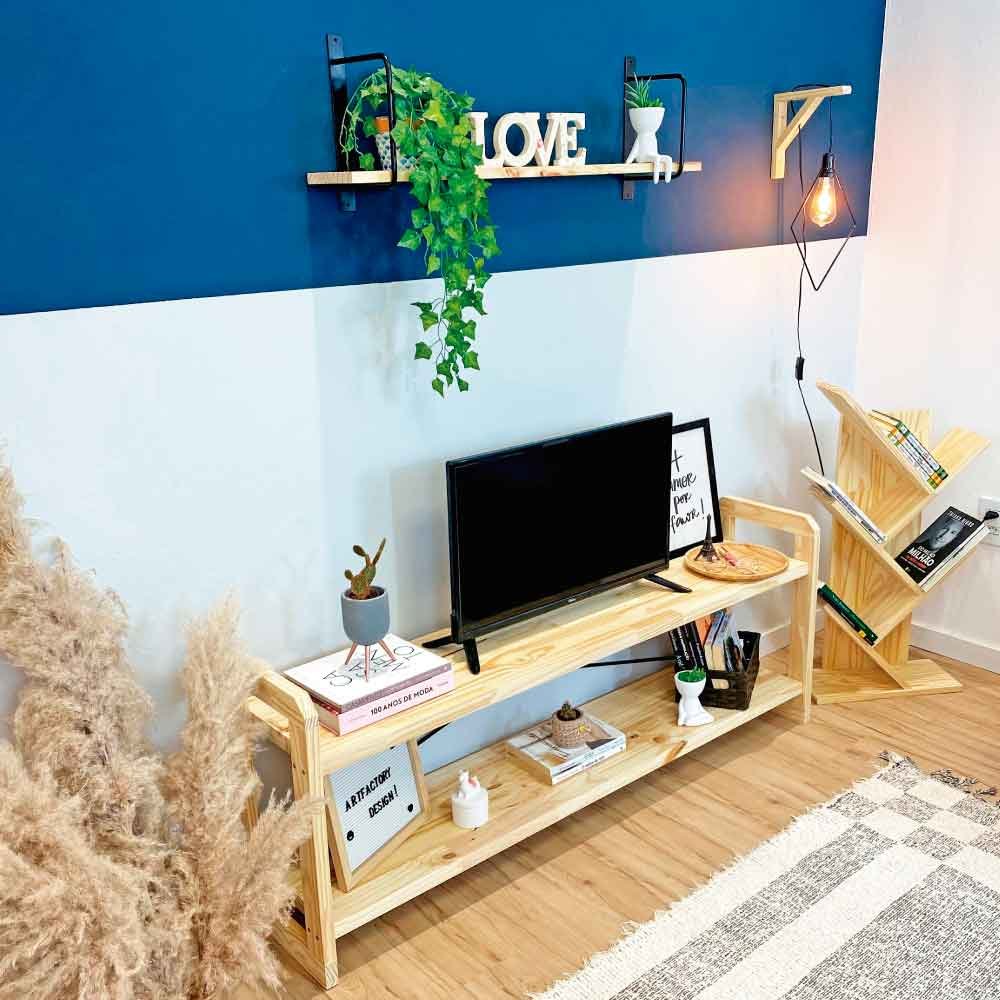 Rack de TV de Madeira Pinus Linea Natural