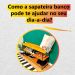 Sapateira Banco Industrial de Ferro e Madeira  Carvalho e Preto