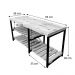 Sapateira Banco Sarrafeada Style Industrial de Ferro e Madeira Tabaco e Branco