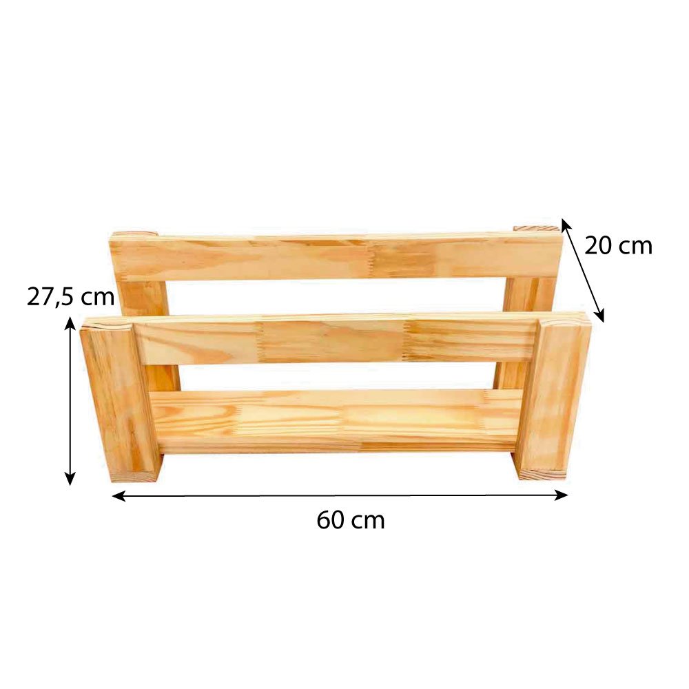 Sapateira de Madeira Pinus Linea Stair Natural