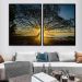 Kit com 2 Quadros Decorativos 60x40 cm Paisagem Por do Sol com Moldura Caixa Preta, na posição Vertical ideal para ambiente de Sala, Quarto e Hall.