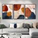 Kit com 3 Quadros Decorativos 70x50 cm Abstrato Manchas com Moldura Caixa Preta de 3cm de profundidade, na posição Vertical ideal para ambiente de Sala, Quarto e Hall