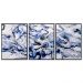 Kit com 3 Quadros Decorativos 70x50 cm Abstrato Marmorizado com Moldura Caixa Preta, na posição Vertical ideal para ambiente de Sala, Quarto e Hall.