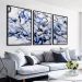 Kit com 3 Quadros Decorativos 70x50 cm Abstrato Marmorizado com Moldura Caixa Preta, na posição Vertical ideal para ambiente de Sala, Quarto e Hall.