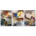Kit com 3 Quadros Decorativos 70x50 cm Floral Moderno, Tela Canvas, na posição Vertical ideal para ambiente de Sala de Estar, Sala de Estar, Sala de Reunião, Quarto e Hall.