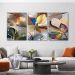 Kit com 3 Quadros Decorativos 70x50 cm Floral Moderno, Tela Canvas, na posição Vertical ideal para ambiente de Sala de Estar, Sala de Estar, Sala de Reunião, Quarto e Hall.