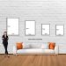 Kit com 3 Quadros Decorativos 70x50 cm Floral Moderno, Tela Canvas, na posição Vertical ideal para ambiente de Sala de Estar, Sala de Estar, Sala de Reunião, Quarto e Hall.
