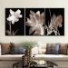 Kit com 3 Quadros Decorativos 70x50 cm Floral Romantico com Moldura Caixa Preta de trers centimetros de Profundidade, na posição Vertical ideal para ambiente de Sala, Quarto e Hall