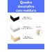 Kit com 3 Quadros Decorativos 70x50 cm Geometrico Veu com Moldura Caixa Preta de 3cm de profundidade, na posição Vertical ideal para ambiente de Sala, Quarto e Hall.