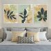 Kit com 3 Quadros Decorativos 70x50 cm Natureza Folhagem com Moldura Caixa Branca de 3cm de profundidade, na posição Vertical ideal para ambiente de Sala, Quarto e Hall.
