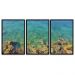 Kit com 3 Quadros Decorativos 70x50 cm Natureza Mar com Moldura Caixa Preta de 3cm de profundidade, na posição Vertical ideal para ambiente de Sala, Quarto e Hall.
