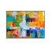 Quadro Decorativo Abstrato Intenso com Moldura Caixa, na posição Horizontal, ideal para ambiente de Sala, Quarto e Hall (Moldura Freijo, 100x70 cm)