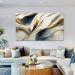 Quadro Decorativo Abstrato Marmorizado Ondas, Tela em Canvas na Horizontal ideal para ambiente de Sala de estar, jantar, reuniões, Quarto e Hall de entrada