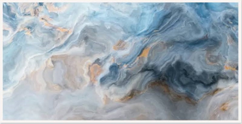 Quadro Decorativo Abstrato Onda com Moldura Caixa Branca, na posição Horizontal, ideal para ambiente de Sala, Quarto e Hall (100x70 cm)