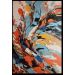 Quadro Decorativo Abstrato Vibrante com Moldura Caixa Preta, na posição Vertical, ideal para ambiente de Sala, Quarto, Escritorio e Hall (100x70 cm)