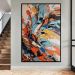 Quadro Decorativo Abstrato Vibrante com Moldura Caixa Preta, na posição Vertical, ideal para ambiente de Sala, Quarto, Escritorio e Hall (100x70 cm)