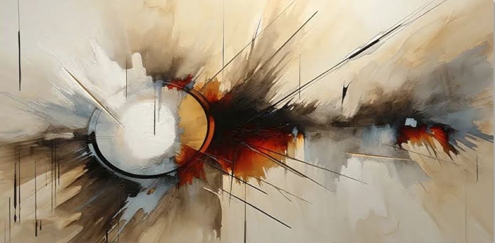 Quadro Decorativo Abstrato Vibrante, Tela em Canvas na Vertical ideal para ambiente de Sala, Quarto e Hall de entrada (100x70 cm)