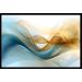 Quadro Decorativo Abstrato com Moldura Caixa, na Posição Horizontal, ideal para Ambiente de Sala, Quarto e Hall de Entrada (Moldura Preta, 100x70 cm)
