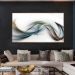 Quadro Decorativo Abstrato com Moldura Caixa, na posição Horizontal, ideal para ambiente de Sala, Quarto e Hall (Moldura Freijo, 100x50 cm)