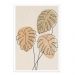 Quadro Decorativo Floral Costela de Adão com Moldura Caixa, na posição Horizontal, ideal para ambiente de Sala, Quarto e Hall  (90x70cm)