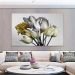 Quadro Decorativo Floral Fotografico Tulipas e Margaridas, Tela em Canvas na Horizontal ideal para ambiente de Sala de estar, jantar, reuniões, Quarto e Hall de entrada