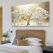 Quadro Decorativo Floral Pintura Arvore Prosperidade, Tela em Canvas na Horizontal ideal para ambiente de Sala de estar, jantar, reuniões, Quarto e Hall de entrada