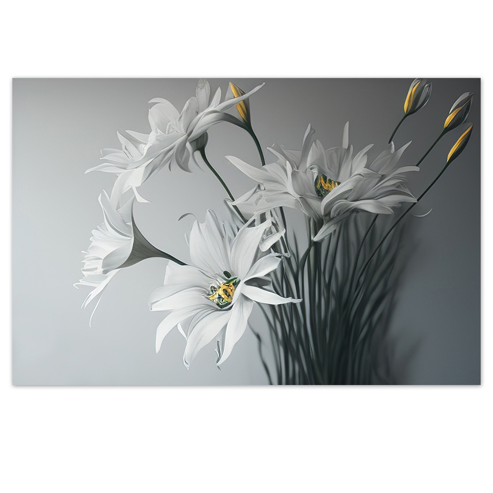 Quadro Decorativo Floral Pintura, Tela em Canvas na Horizontal ideal para ambiente de Sala de estar, jantar, reuniões, Quarto e Hall de entrada