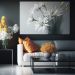 Quadro Decorativo Floral Pintura, Tela em Canvas na Horizontal ideal para ambiente de Sala de estar, jantar, reuniões, Quarto e Hall de entrada