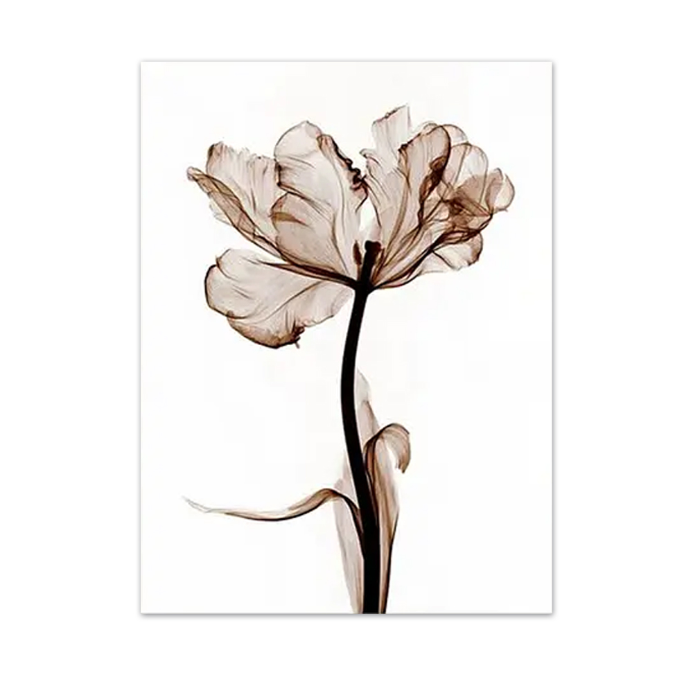 Quadro Decorativo Floral Raio-X, Tela em Canvas na Vertical ideal para ambiente de Sala de estar, jantar, reuniões, Quarto e Hall de entrada