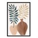 Quadro Decorativo Floral Terracota com Moldura Caixa, na posição Vertical, ideal para ambiente de Sala, Quarto e Hall  (90x70cm)