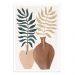 Quadro Decorativo Floral Terracota com Moldura Caixa, na posição Vertical, ideal para ambiente de Sala, Quarto e Hall  (90x70cm)